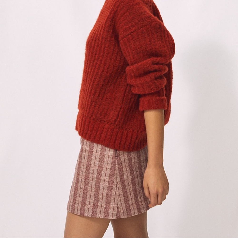 Aritzia Wilfred New Classic Mini Skirt- Red Plaid Wool and Cashmere Mini Skirt - Picture 5 of 8